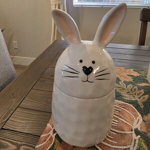 White Ceramic Bunny Jar